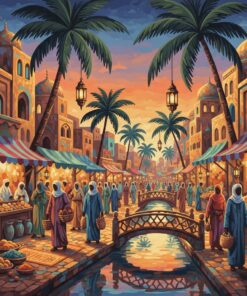 Twilight Tropical Souk Glow Paint By Numbers