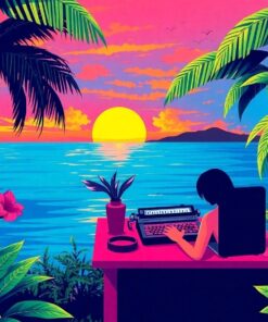 Typing A Tropical Scene Paint By Numbers