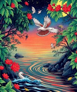 Ukiyoe Jungle River Flight Paint By Numbers