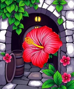 Island Hibiscus Paint Numbers