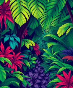 Tropical Leaves Paint Numbers