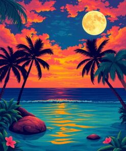 Tropical Moon Paint Numbers