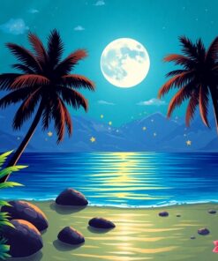 Tropical Moonbeams Paint Numbers