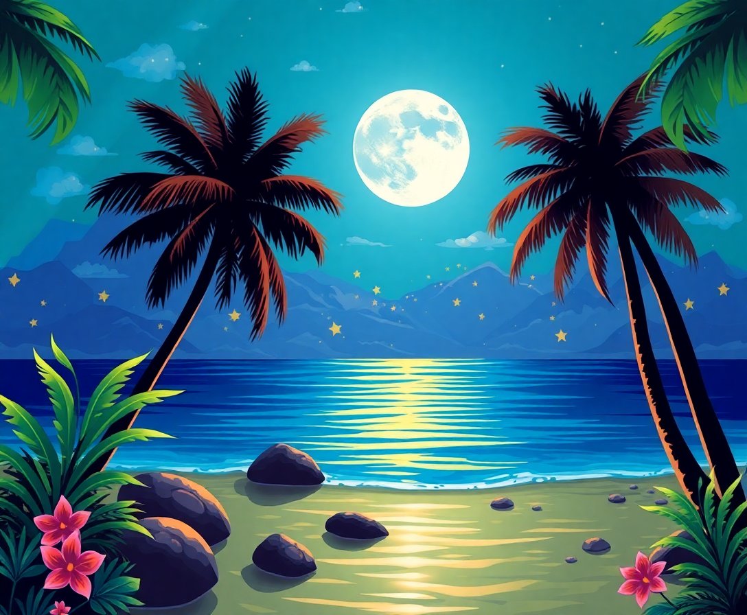 Tropical Moonbeams Paint Numbers Tropical Moonbeams Paint Numbers