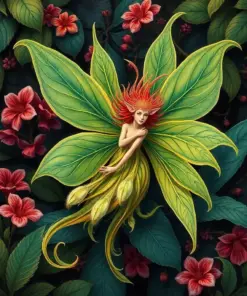 Unfurling Tropical Frond Sprite Paint By Numbers