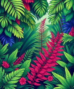 Tropical Greenery Paint Numbers