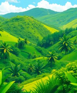 Tropical Greens Paint Numbers