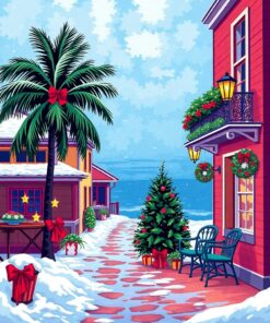 Holiday Postcard Paint Numbers