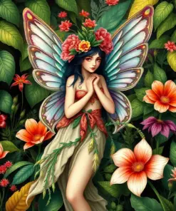 Victorian Botanical Jungle Nymph Paint By Numbers