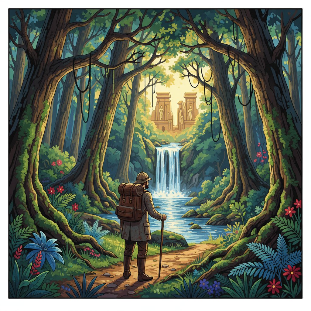 Victorian Explorer Forest Route Paint By Numbers Kit completed