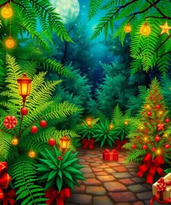 Victorian Fern Christmas Glow Paint By Numbers