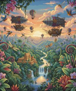 Victorian Jungle Aerial Voyage Paint By Numbers