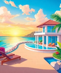 Villa By The Cove Paint By Numbers