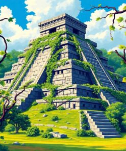 Vines Embracing Maya Monument Paint By Numbers