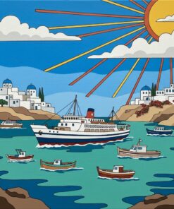 Vintage Aegean Ferry Escort Paint By Numbers