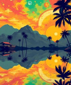 Vintage Alien Tropic Reflection Paint By Numbers