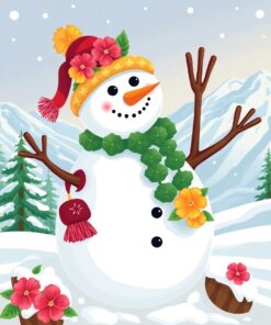 Alpine Snowman Paint Numbers