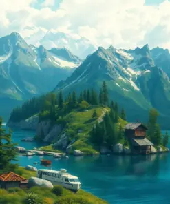 Vintage Alpine Island Relic Paint By Numbers