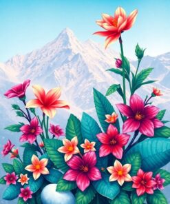 Tropical Blooms Paint Numbers