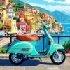 Vintage Amalfi Scooter Journey Paint By Numbers