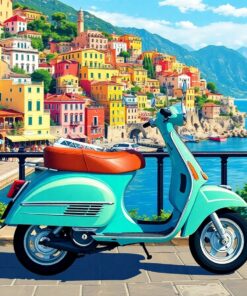 Vintage Amalfi Scooter Journey Paint By Numbers