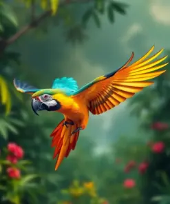 Vintage Amazon Macaw Flight Paint By Numbers