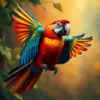 Vintage Amazon Macaw Flight paint by numbers