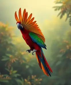 Vintage Amazon Macaw Flight Paint By Numbers