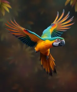 Vintage Amazon Macaw Flight Paint By Numbers