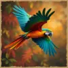 Vintage Amazon Macaw Flight Paint By Numbers