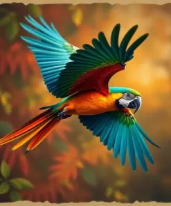 Vintage Amazon Macaw Flight Paint By Numbers