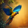 Vintage Amazon Macaw Flight paint by numbers