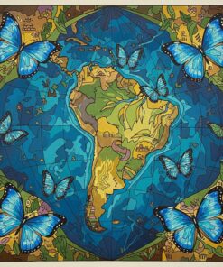 Vintage Amazon Morpho Map Paint By Numbers