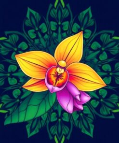 Orchid Mandala Paint Numbers