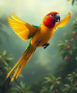 Vintage Amazon Parrot Flight Paint By Numbers