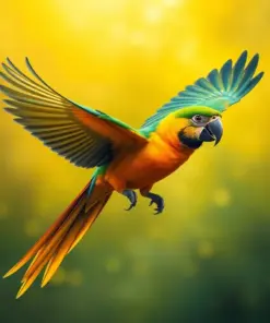 Vintage Amazon Parrot Flight paint by numbers