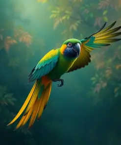 Vintage Amazon Parrot Flight Paint By Numbers