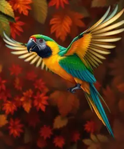 Vintage Amazon Parrot Flight Paint By Numbers