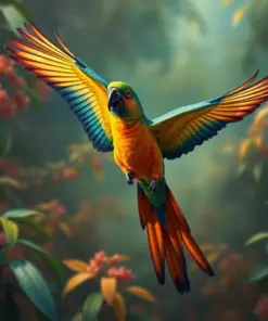 Vintage Amazon Parrot Flight Paint By Numbers