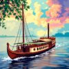 Vintage Amazon Riverboat Paint By Numbers
