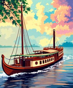 Vintage Amazon Riverboat Paint By Numbers