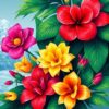 Tropical Blooms Paint Numbers
