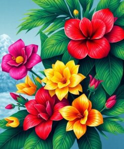 Tropical Blooms Paint Numbers