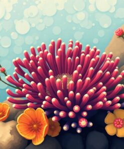 Vintage Anemone Tidepool Paint By Numbers