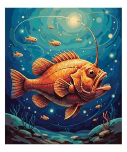 Vintage Anglerfish Marine Study Paint By Numbers