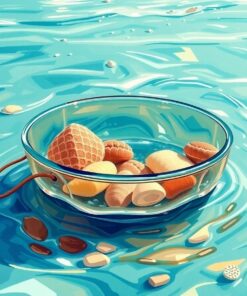 Vintage Aqua Glass Float Paint By Numbers