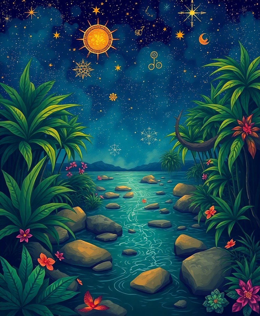 Jungle Stream Paint Numbers Jungle Stream Paint Numbers