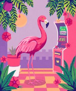 Arcade Flamingo Paint Numbers