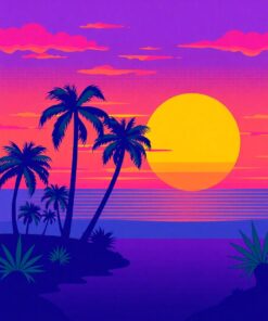 Palm Sunset Paint Numbers