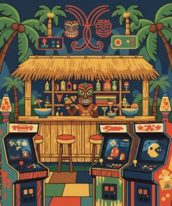 Vintage Arcade Tiki Lounge Paint By Numbers